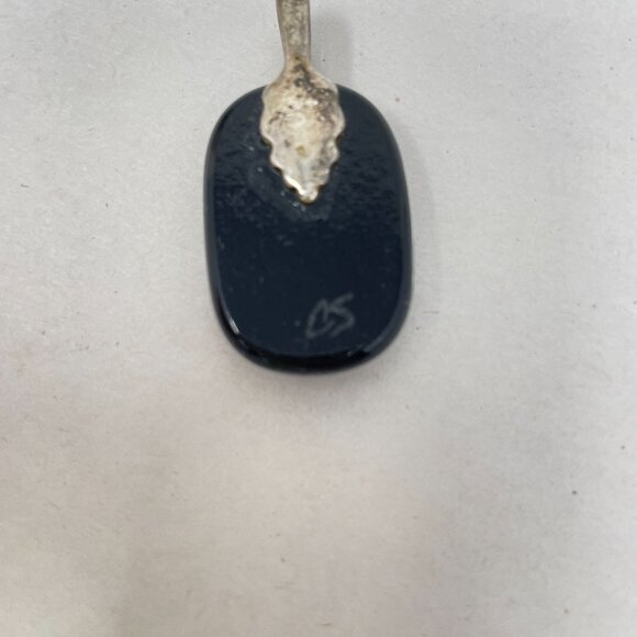 Dichroic Fused Glass Pendant Signed CS Blue Modern Art Avant Garde Handmade - Picture 6 of 10